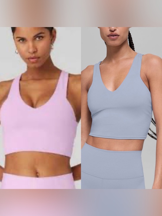 ALO Yoga Tops - Alo Airbrush Real Bra Tank Crop XS Pink Blue Bundle Winter Frost